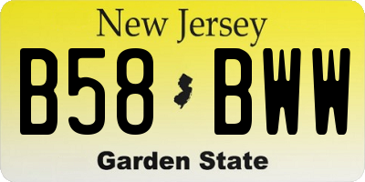 NJ license plate B58BWW