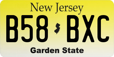 NJ license plate B58BXC