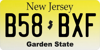 NJ license plate B58BXF