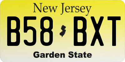NJ license plate B58BXT