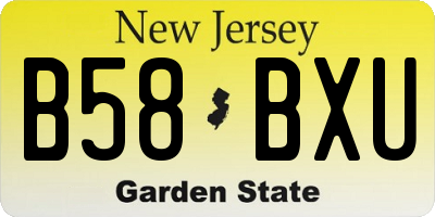 NJ license plate B58BXU