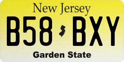 NJ license plate B58BXY