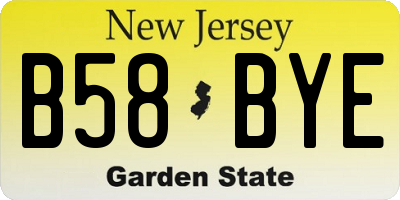 NJ license plate B58BYE