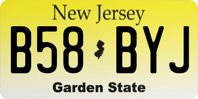 NJ license plate B58BYJ