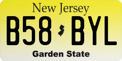 NJ license plate B58BYL
