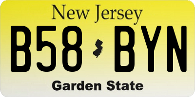 NJ license plate B58BYN