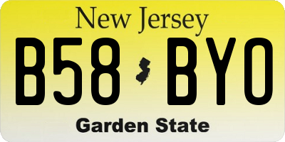 NJ license plate B58BYO