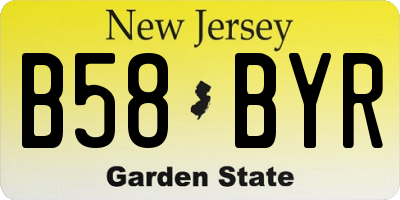 NJ license plate B58BYR