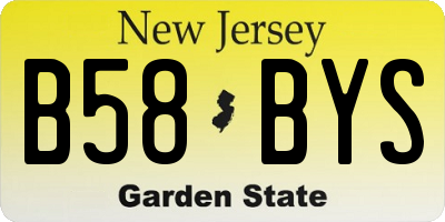 NJ license plate B58BYS