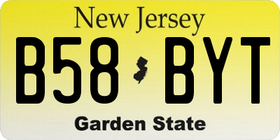 NJ license plate B58BYT