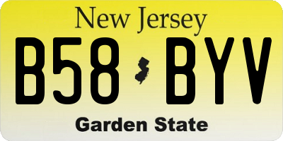 NJ license plate B58BYV