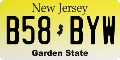 NJ license plate B58BYW