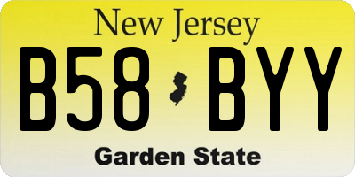 NJ license plate B58BYY