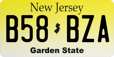 NJ license plate B58BZA