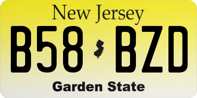 NJ license plate B58BZD