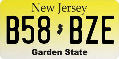 NJ license plate B58BZE