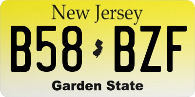 NJ license plate B58BZF