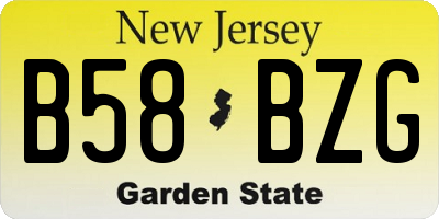 NJ license plate B58BZG