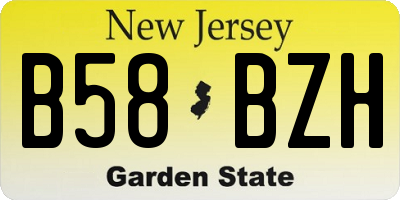 NJ license plate B58BZH