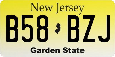 NJ license plate B58BZJ