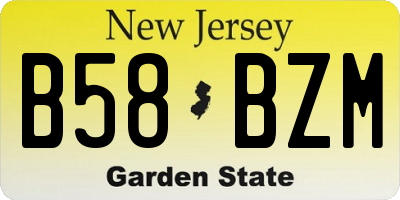 NJ license plate B58BZM