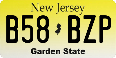 NJ license plate B58BZP