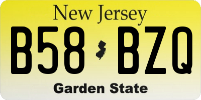 NJ license plate B58BZQ