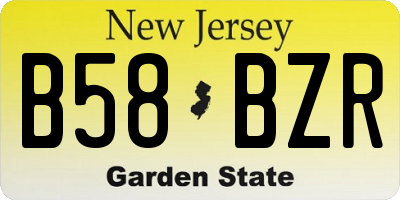 NJ license plate B58BZR