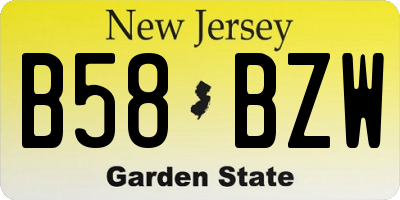 NJ license plate B58BZW