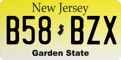 NJ license plate B58BZX