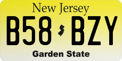NJ license plate B58BZY