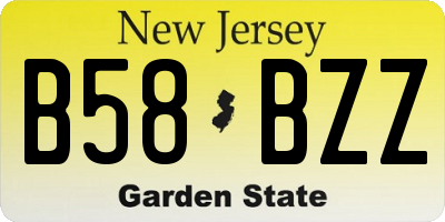 NJ license plate B58BZZ