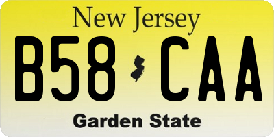 NJ license plate B58CAA