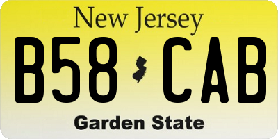 NJ license plate B58CAB