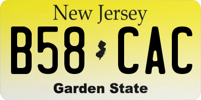 NJ license plate B58CAC