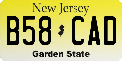 NJ license plate B58CAD