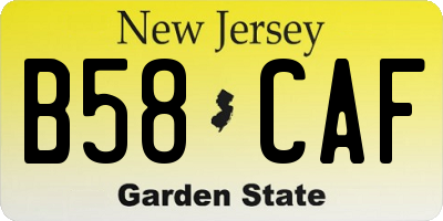 NJ license plate B58CAF