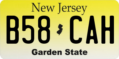 NJ license plate B58CAH