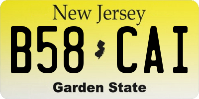 NJ license plate B58CAI