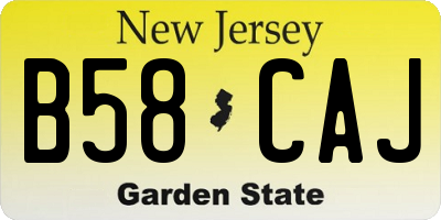 NJ license plate B58CAJ