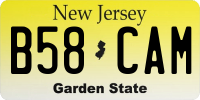 NJ license plate B58CAM
