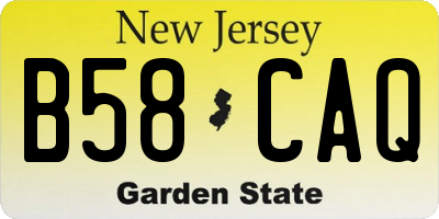 NJ license plate B58CAQ