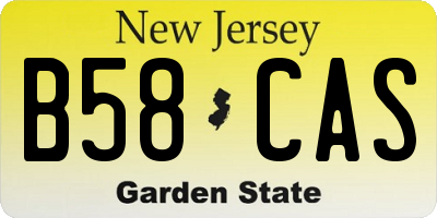 NJ license plate B58CAS