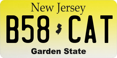 NJ license plate B58CAT