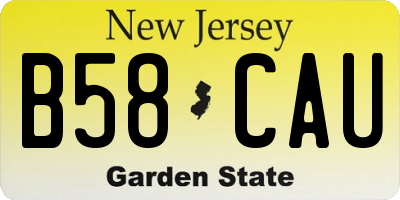 NJ license plate B58CAU