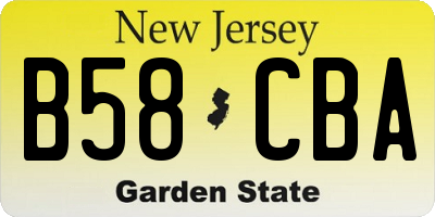 NJ license plate B58CBA