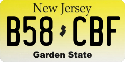 NJ license plate B58CBF