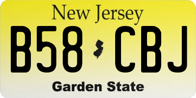 NJ license plate B58CBJ