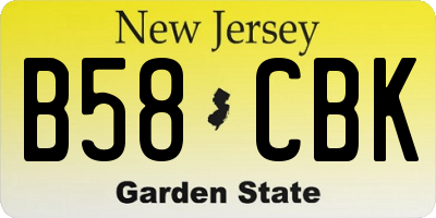 NJ license plate B58CBK