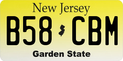NJ license plate B58CBM